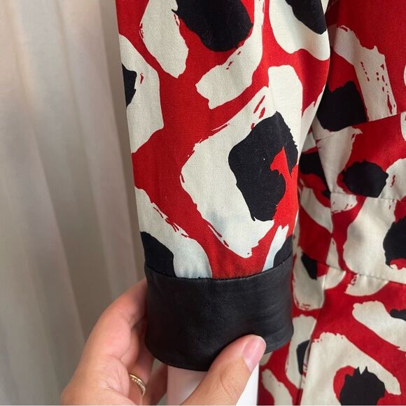 GUCCI- Pre-Fall 2014 Red and Black Leopard Print A Line Dress Size 40 - Picture 6 of 13
